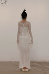 SWAYING/KNIT Japanese paper furry maxi skirt SW22SSB22 white